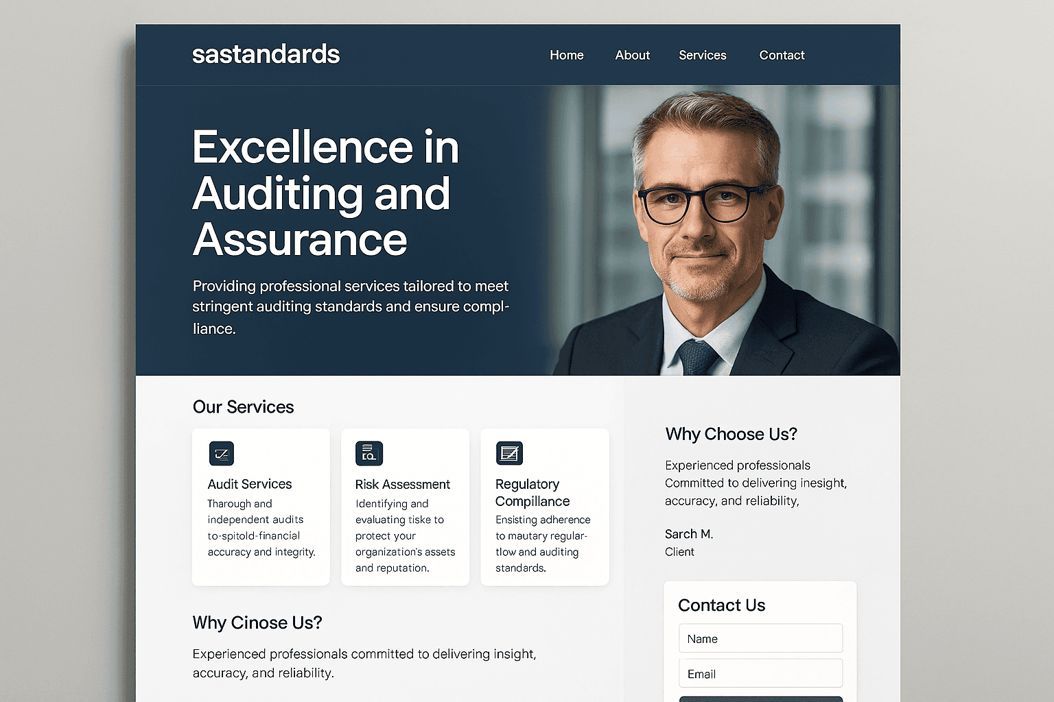 sastandards.com website mockup